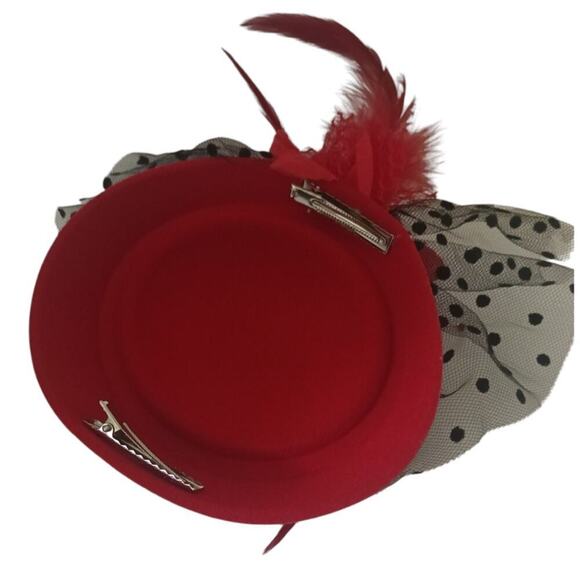 Fascinator Headpiece Red One Size - Picture 4 of 4